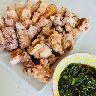 山芋と鶏肉の米粉揚げ&葱ソース